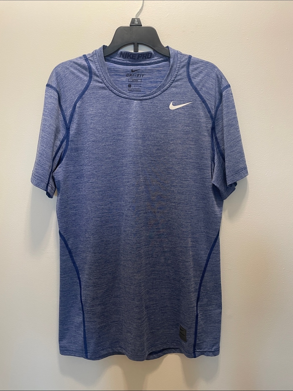 Nike Pro Men's Heather Blue Dri-FIT Short Sleeve Training Tee